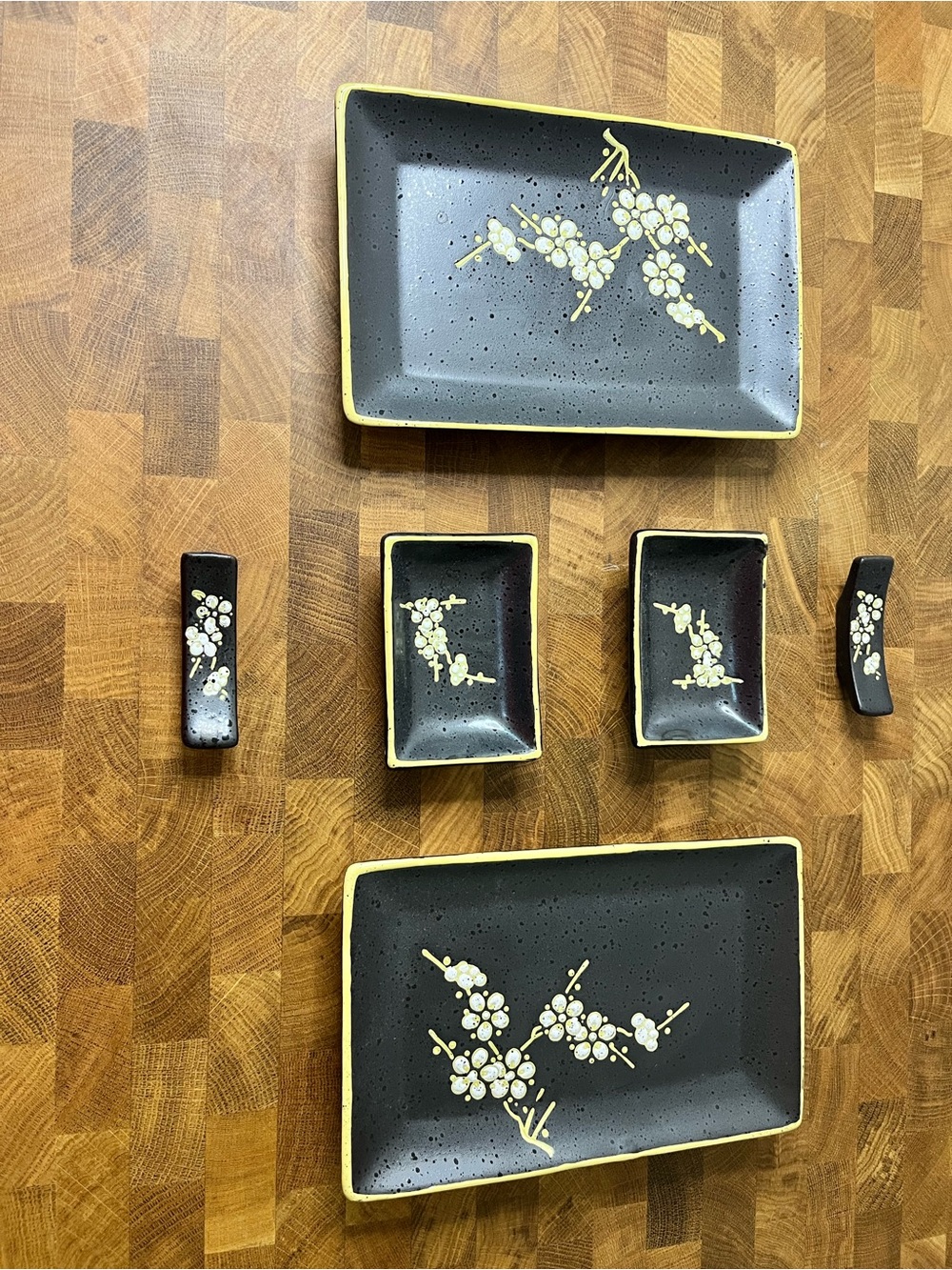 Black Ceramic Sushi Serving Set - Picture 2 of 14